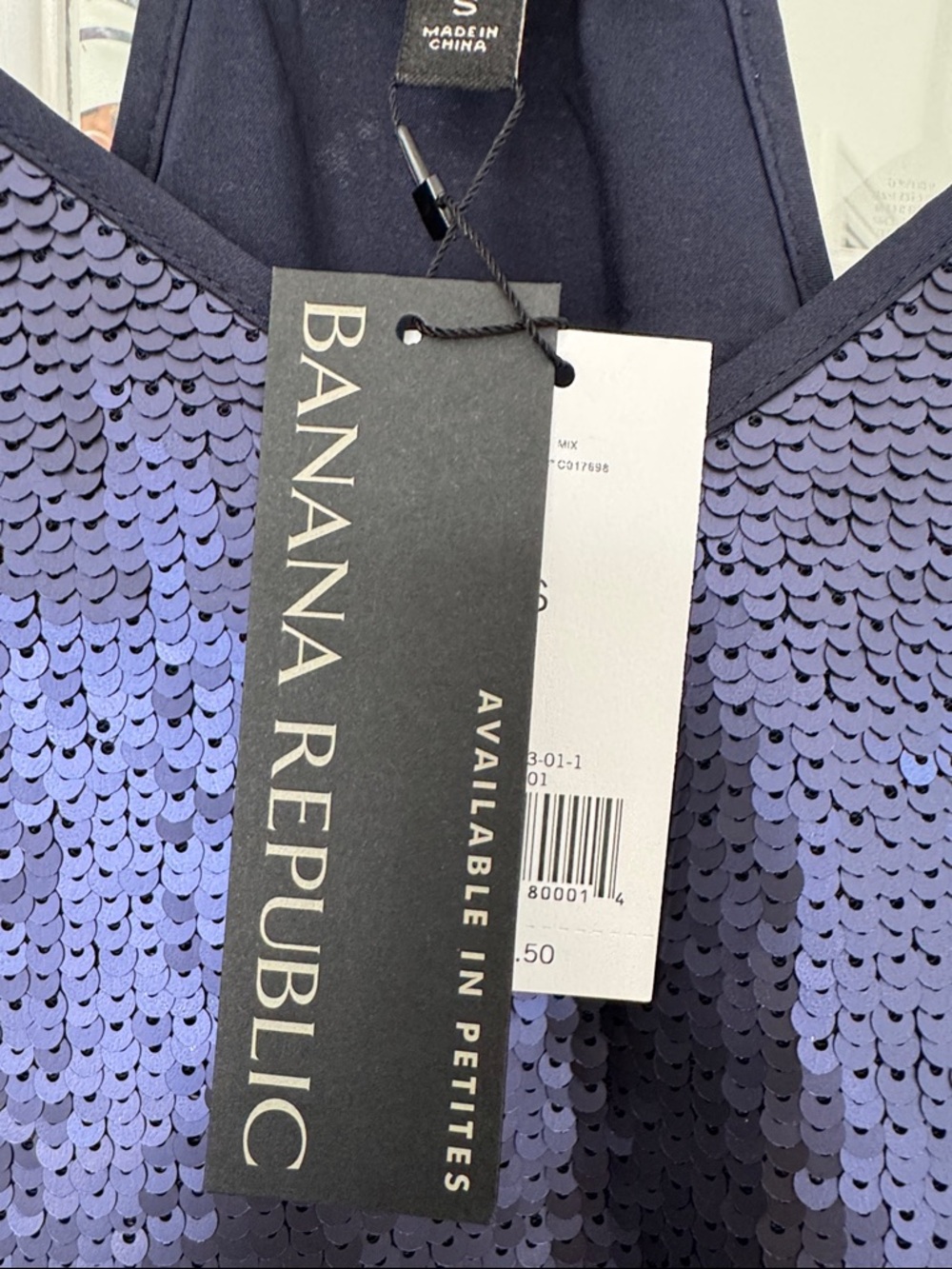 Banana Republic size S Navy Blue Sequin Camisole NWT - Picture 2 of 5
